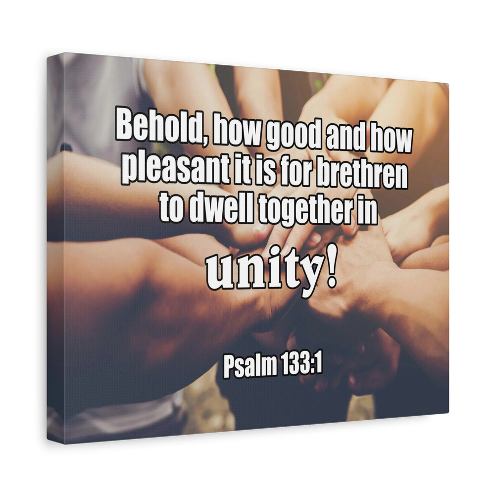 Scripture Canvas Unity Psalm 133:1 Christian Wall Art Bible Verse Print Ready